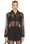 Renggli Organza Button Up Shirt In Noir
