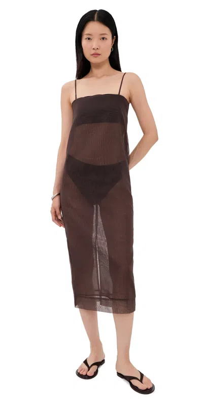 Renggli Organza Camisole Dress Chocolate Brown