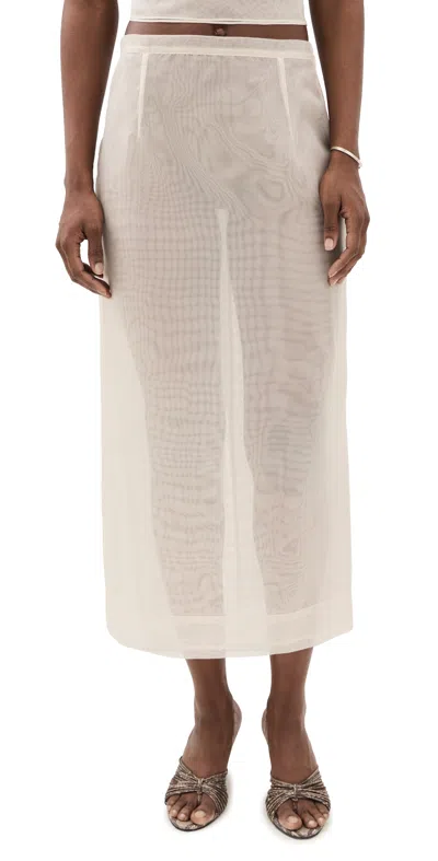 Renggli Organza Pencil Skirt Crepe In White