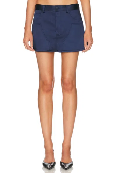 Renggli Satin Cargo Skirt In Blue