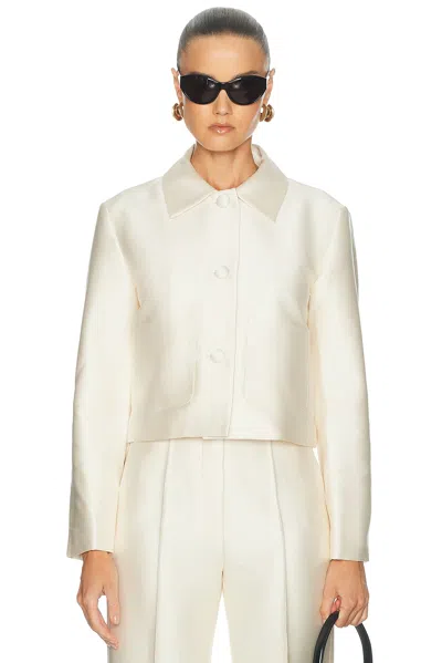 Renggli Satin Cropped Jacket In Cream