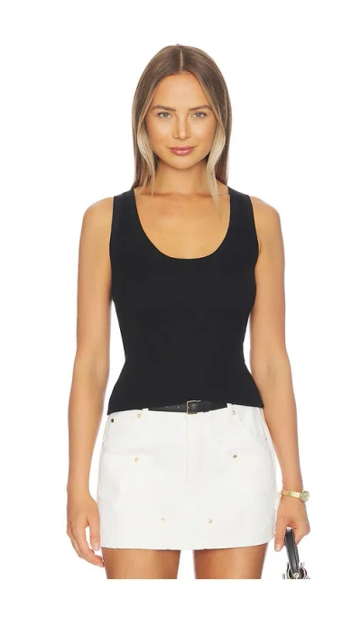 Renggli Scoop Neck Rib Tank In Black