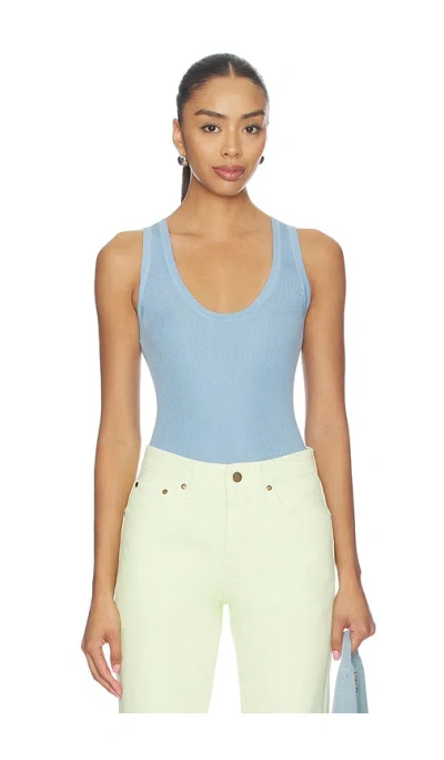 Renggli Scoop Neck Rib Tank In Blue