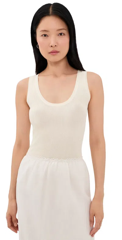 Renggli Scoop Neck Rib Tank Flat White In Neutral