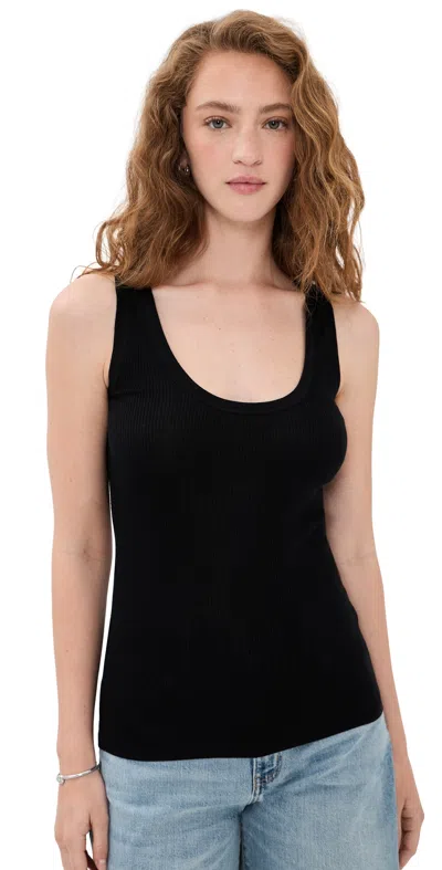 Renggli Scoop Neck Rib Tank Ink In Black