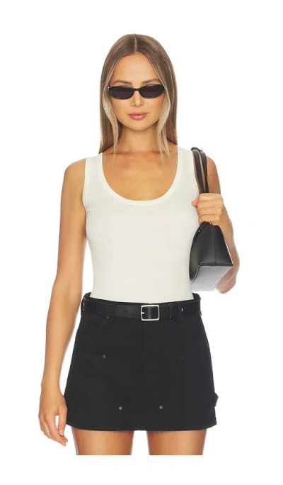 Renggli Scoop Neck Rib Tank In White