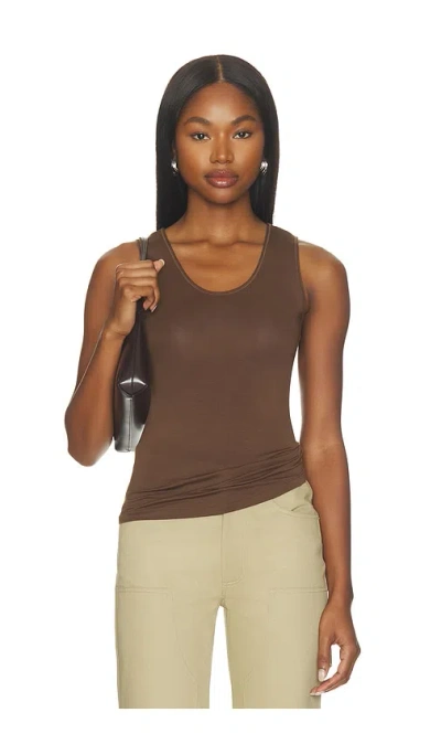 Renggli Scoop Neck Tank Top In Brown