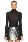 Renggli Sheer Jersey  Turtleneck In Ink