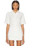 Renggli Short Sleeve Linen Button Up Top