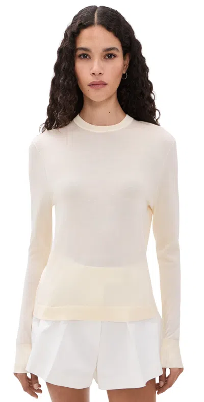 Renggli Silk Cashmere Blend Crew Neck Sweater Flat White In Neutral