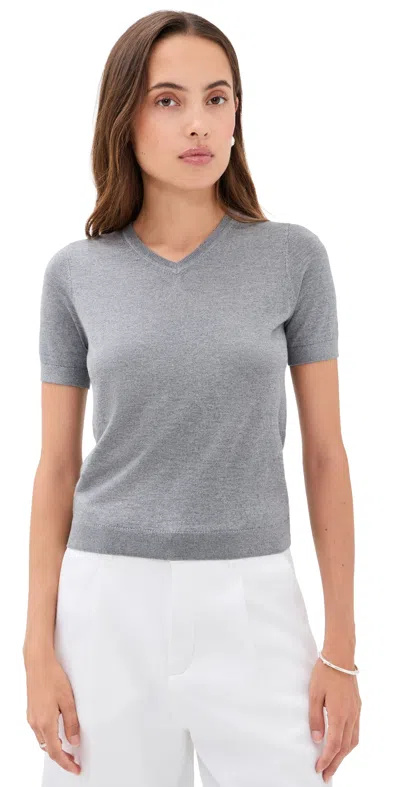 Renggli Silk Cashmere Blend Knit Tee Pebble In Gray