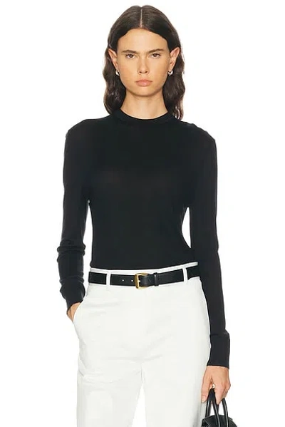 Renggli Silk Cashmere Crewneck Sweater In Black