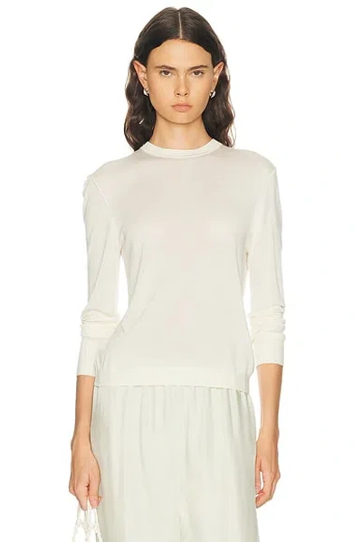 Renggli Silk Cashmere Crewneck Sweater In White