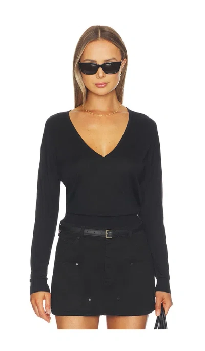 Renggli Silk Cashmere V Neck Sweater In Black