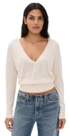 Renggli Silk Cashmere V Neck Sweater Eggshell In White
