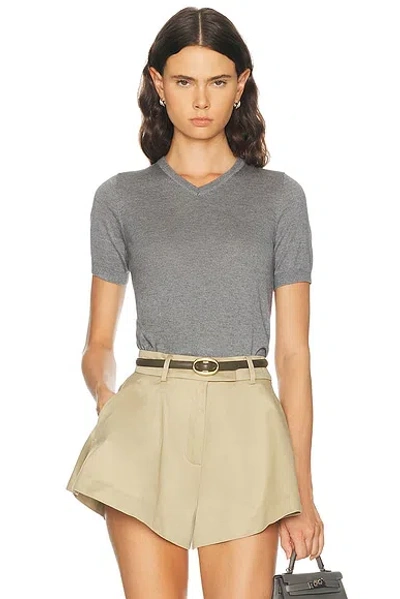 Renggli Silk Cashmere Blend Knit Tee Pebble In Gray