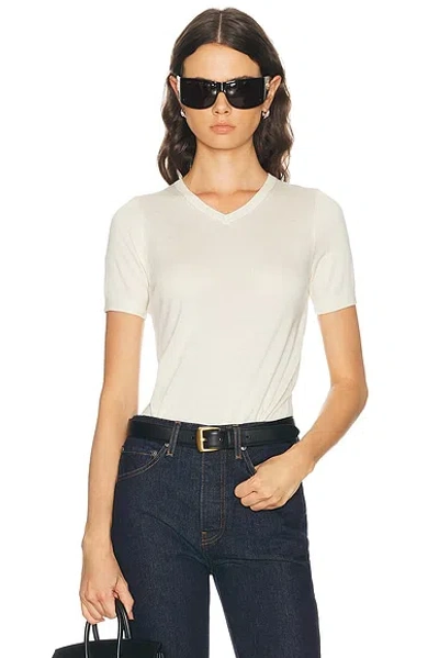 Renggli Silk Cashmere V-neck Knit Tee In Pattern