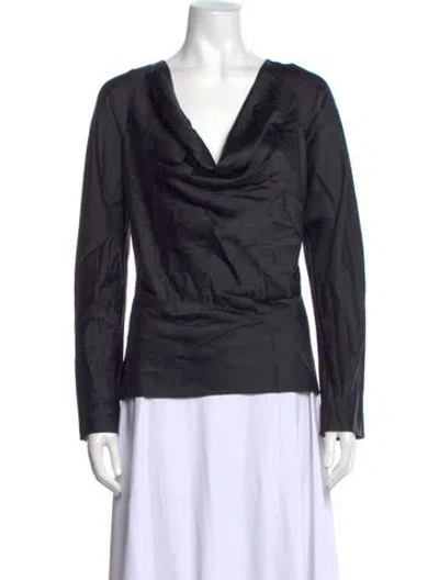 Pre-owned Renggli Silk Cowl Neck Top In Multicolor