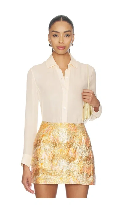 Renggli Silk Georgette Button Up Shirt In White