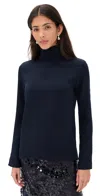 Renggli Silk Turtleneck Top Midnight In Blue