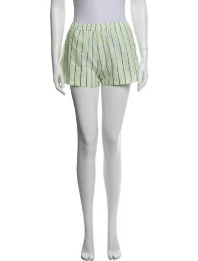 Pre-owned Renggli Striped Mini Shorts In Green