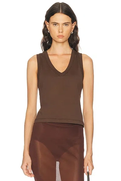 Renggli V-neck Tank Top In Brown