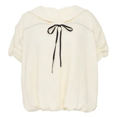 Renli Su Balloon Fit With Bow Top In Neutral