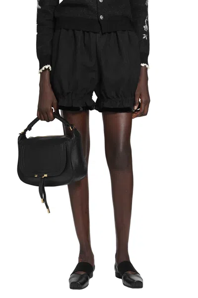 Renli Su Cotton Linen Balloon Shorts In Black
