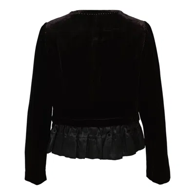 Renli Su Cropped Velvet Jacket In Multi
