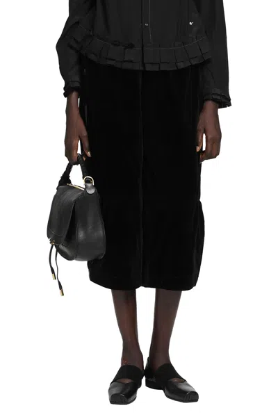 Renli Su Cropped Velvet Trousers In Black