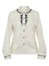 Renli Su Embroidered Buttoned Blouse In White