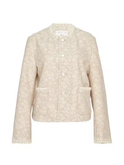 Renli Su Floral-motif Button-up Jacket In Neutral