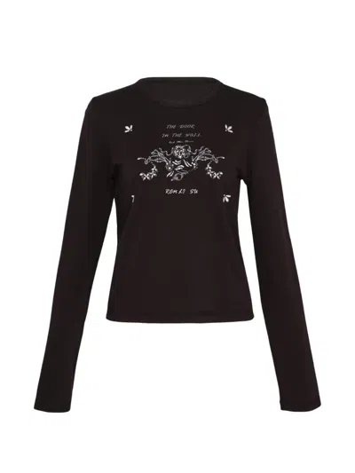 Renli Su Graphic-print Long-sleeve T-shirt In Black