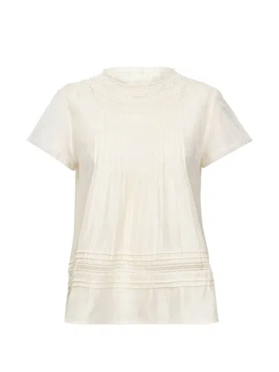 Renli Su Lace-trim Pin-tucks Blouse In Neutral