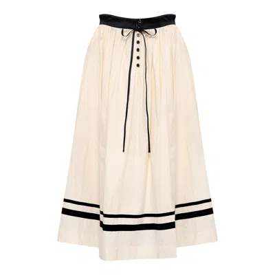 Renli Su Linen Cropped Skirt In Neutral