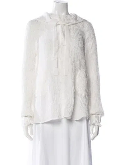 Pre-owned Renli Su Long Sleeve Blouse In White