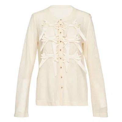 Renli Su Long Sleeve Bow Cardigan