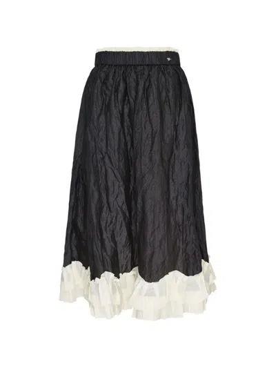 Renli Su Ruffled A-line Midi Skirt In Black