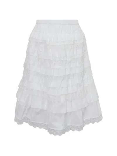 Renli Su Ruffled Lace-trim Midi Skirt In Multi