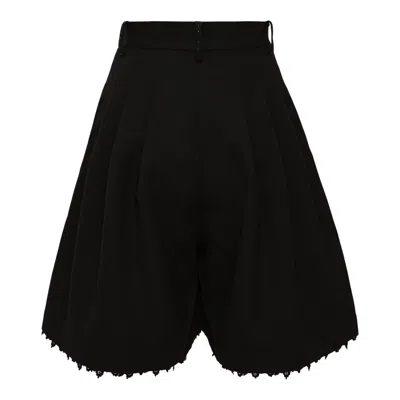 Renli Su Wool Boxy Cropped Coat In Black