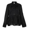 Renli Su Wool Polyester Flared Shorts In Multi