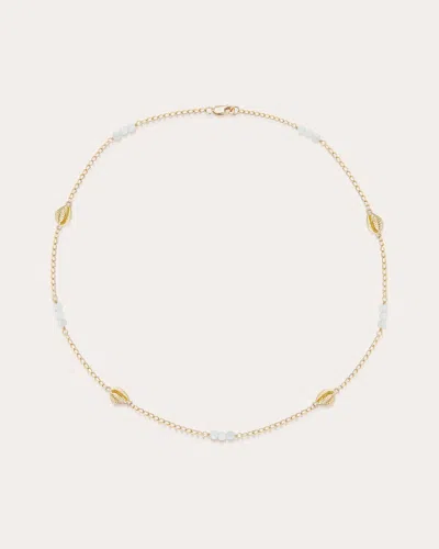 Renna Women's Blake Pearl Station Necklace In Gold