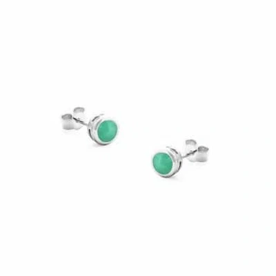 Renné Jewellery Chrysoprase Tiny Sweetie Stud In Gold