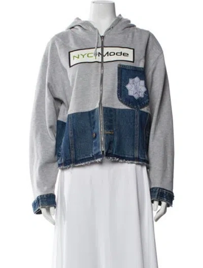 Pre-owned Rentrayage Colorblock Pattern Denim Jacket In Blue