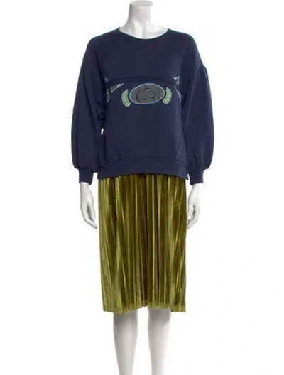 Pre-owned Rentrayage Crew Neck Knee-length Dress In Green