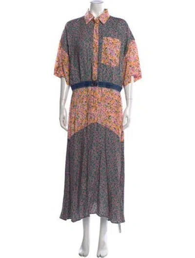 Pre-owned Rentrayage Floral Print Long Dress In Multi