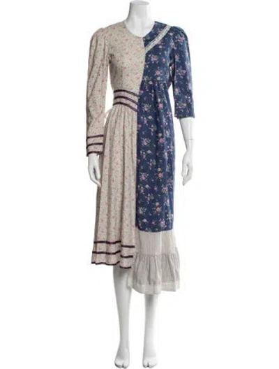 Pre-owned Rentrayage Floral Print Long Dress In Multicolor