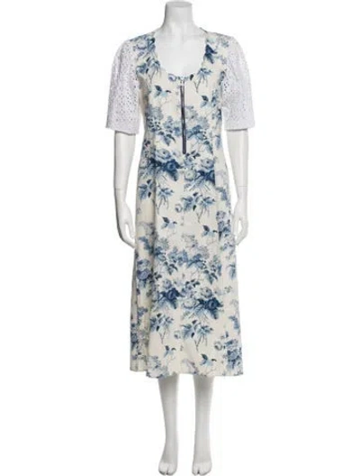 Pre-owned Rentrayage Floral Print Long Dress In Neutral