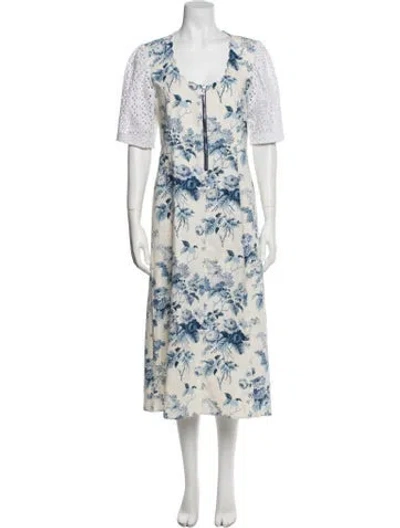 Pre-owned Rentrayage Floral Print Long Dress In Neutral