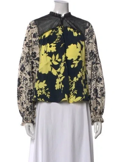 Pre-owned Rentrayage Floral Print Long Sleeve Blouse In Multicolor